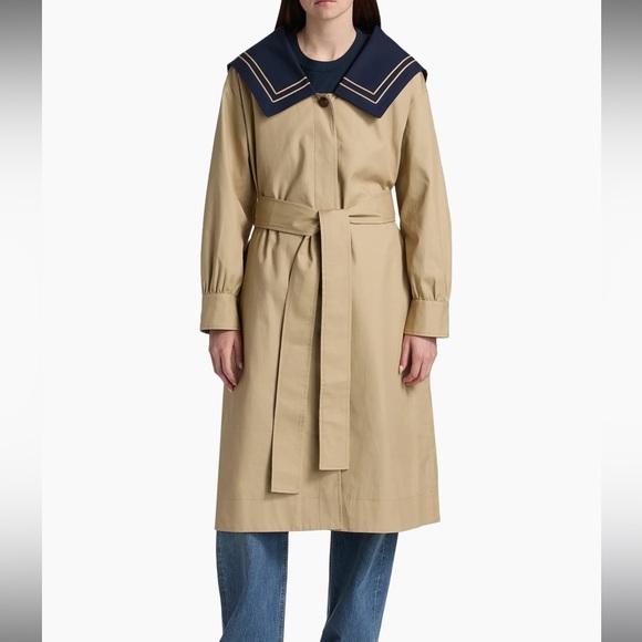 NWT Damson Madder Ella Cotton Trench Coat in Tan - Picture 3 of 16